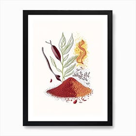 Chili Powder Spices And Herbs Minimal Line Drawing 1 Art Print