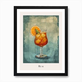 Rum Watercolour Poster Art Print