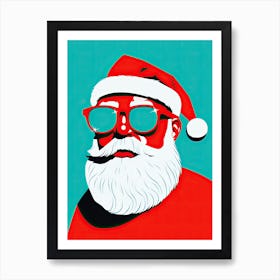 Santa Claus With Glasses, Pop Art Art Print