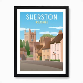 Sherston Village Church Wiltshire Art Print