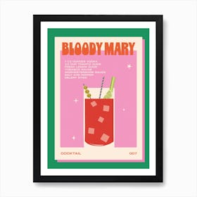 Bloody Mary Green & Pink Art Print