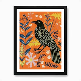 Spring Birds Raven 4 Art Print