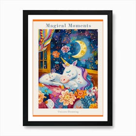 Unicorn Dreaming In Bed Fauvism Inspired 3 Poster Art Print