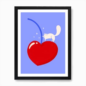 Cherry Cat Art Print