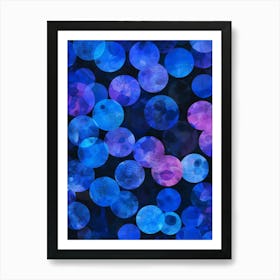 Blue Circles 37 Art Print