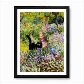 Cat In The Garden 2 Art Print