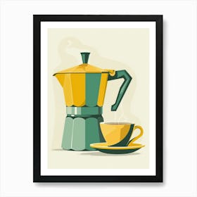 Vintage Coffee Pot And Cup Art Print