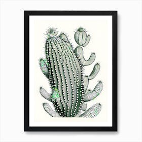 Nopal Cactus William Morris Inspired 2 Art Print