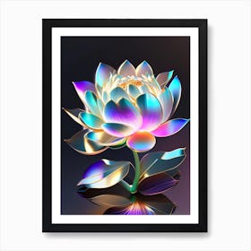 Lotus Flower Bouquet Holographic 6 Art Print