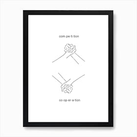 Cooperation Line Art Print