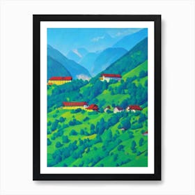 Berchtesgaden National Park Germany Blue Oil Painting 1  Art Print