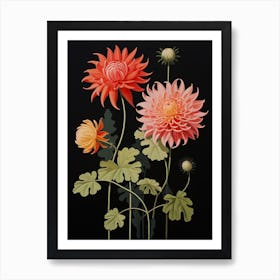 Dahlia 5 Hilma Af Klint Inspired Flower Illustration Art Print