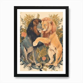 Barbary Lion Rituals Illustration 3 Art Print