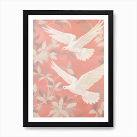 Vintage Japanese Inspired Bird Print Dove 2 Art Print
