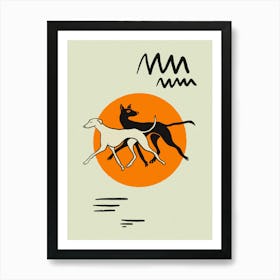 Two Sighthounds Art Print