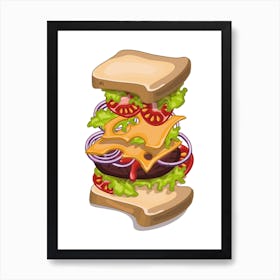 Cartoon Sandwich Art Print