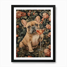 Tapestry Frenchie Drinking 7 Affiche