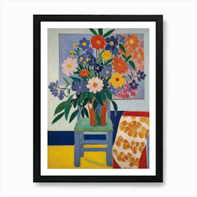 Vase Of Flowers Style Henri Matisse 1 Art Print