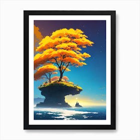 Tree On The Island 1 Art Print