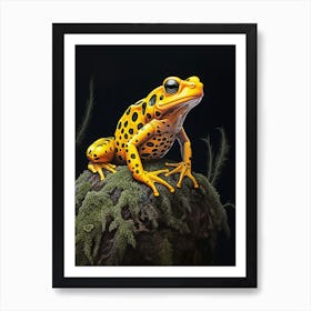 Golden Poison Frog Realistic Portrait 3 Art Print