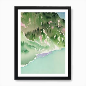 Los Glaciares National Park Argentina Water Colour Poster Art Print