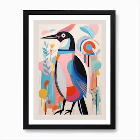 Colourful Scandi Bird Penguin 3 Art Print