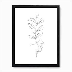 Face Line Drawing Art Print