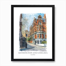 Kensington And Chelsea London Borough   Street Watercolour 4 Poster Art Print