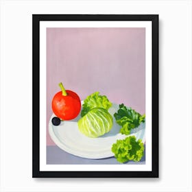 Escarole Tablescape vegetable Art Print