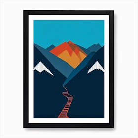 Bardonecchia, Italy Modern Illustration Skiing Poster Art Print