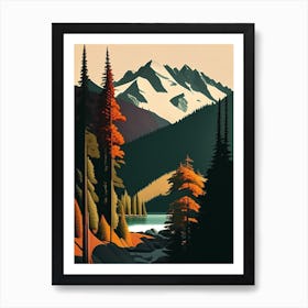 Jasper National Park Canada Retro Art Print