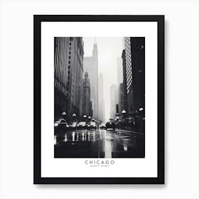 Poster Of Chicago, Black And White Analogue Photograph 4 Art Print