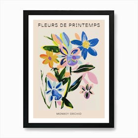 Spring Floral French Poster  Monkey Orchid 1 Art Print
