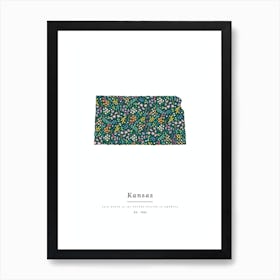 Kansas State | Wildflowers on Juniper Green Art Print