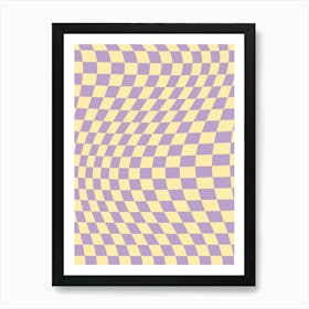 Lavender And Yellow Check Twist Art Print