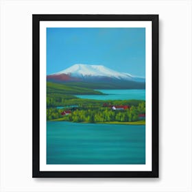 Abisko National Park Sweden Blue Oil Painting 1  Art Print