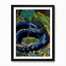 Black Rat Snake Painting Art Print