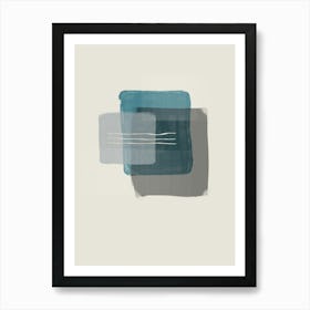 Blue & Gray Abstract Painting Art Print