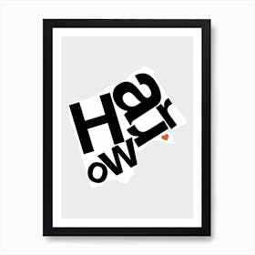 Harrow Type Map Art Print