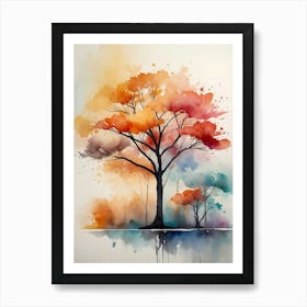 Watercolor Tree Painting 2 Art Print