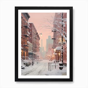 Dreamy Winter Painting New York City Usa 1 Art Print