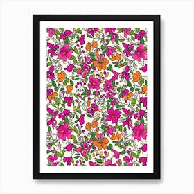 Aster Amaze London Fabrics Floral Pattern 9 Art Print