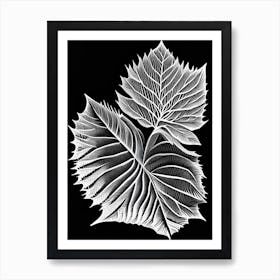 Beech Leaf Linocut Art Print