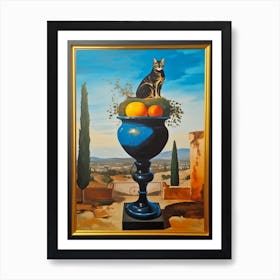 Stock With A Cat 1 Dali Surrealism Style Art Print