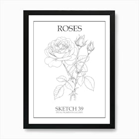 Roses Sketch 39 Poster Art Print