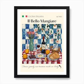 Il Bello Mangiare Trattoria Italian Poster Food Kitchen Art Print