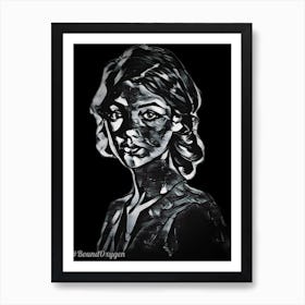 Black And White Portrait Of A Woman 2 Art Print