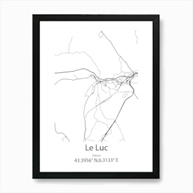 Le Luc,France Minimalist Map Art Print