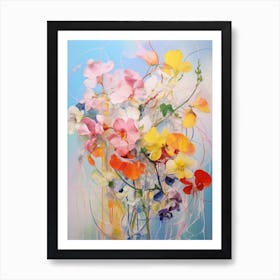 Abstract Flower Painting Freesia 1 Art Print