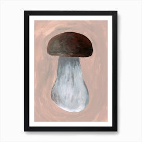 Mushroom Cep painting food kitchen beige brown nature natural Art Print